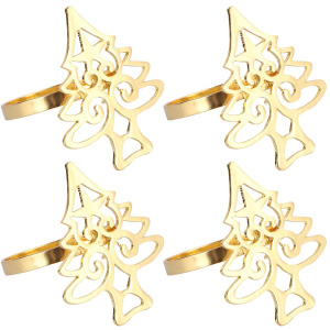 Servilleteros dorados para navidad.