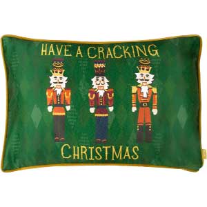 Cojines dorados y verdes navideños.