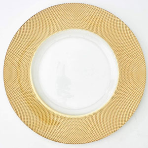 Bajoplatos dorados de cristal modernos.