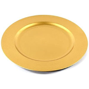 Bajo plato dorado de vidrio acrílico barato.