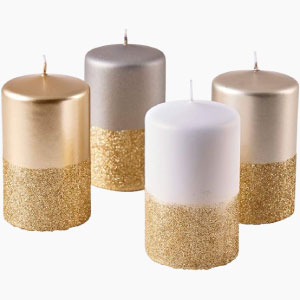 Velones plateado y dorado para decorar.