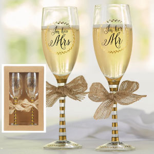 Copas para boda doradas.
