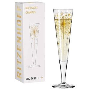 Copa dorada altas de vidrio para cava.