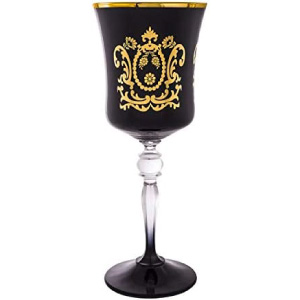 Copas de cristal negras y doradas baratas.