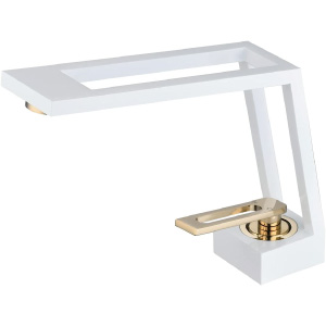 Grifo dorado y blanco de lavabo original.