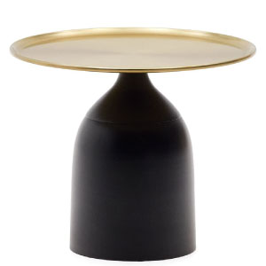 Mesa auxiliar dorada original para decoración.