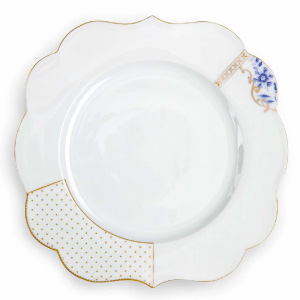 Platos dorados y blancos modernos y originales en porcelana.