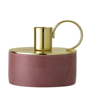 Portavelas dorado barato de porcelana y metal, de diseño moderno.