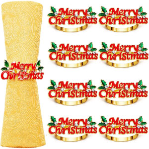 Servilleteros de navidad dorados.