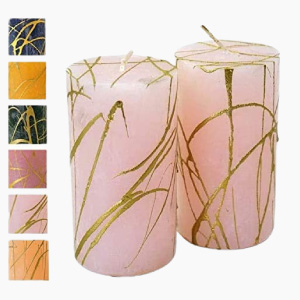 Velas doradas gruesas para pilar o bloque.