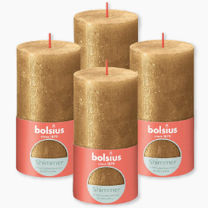 Venta de velones dorados.
