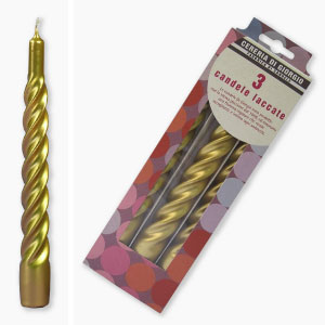 Comprar velas doradas en espiral.
